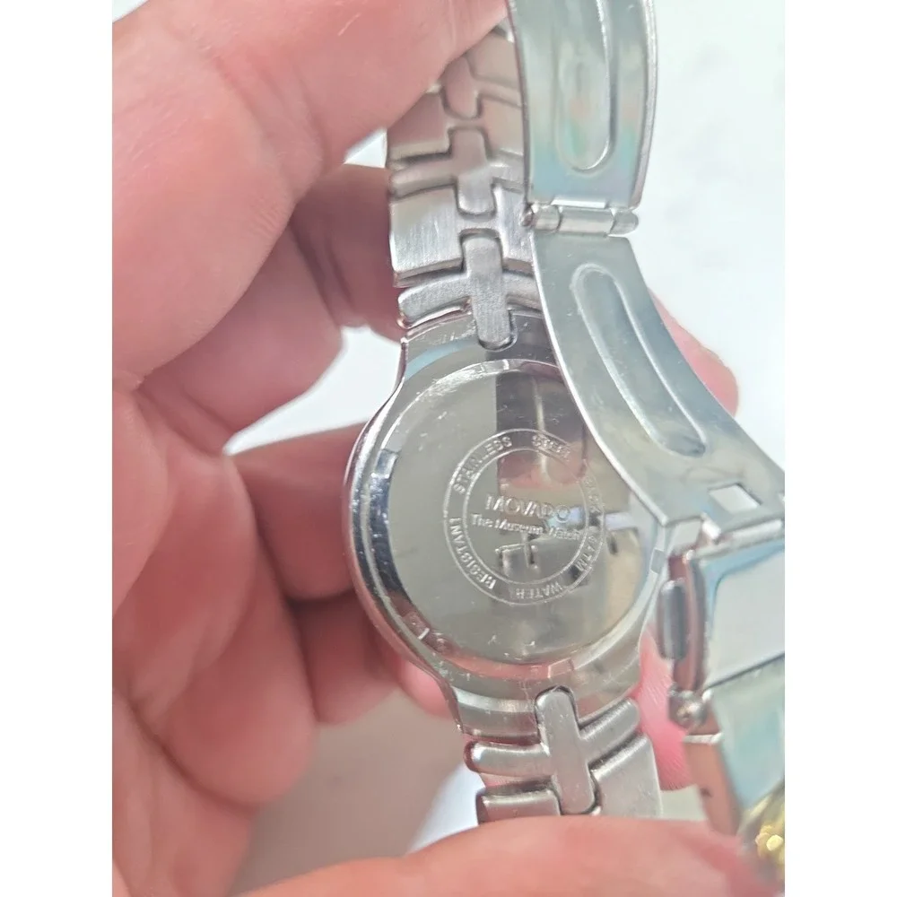 Movado Museum Two-Tone Quartz Watch Black Dial Gold Accents